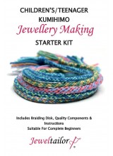 Children's/Teenager Kumihimo Starter Kit With Beadsmith Braiding Disc, Quality Mixed Cord, Fully Illustrated Guide + Bonus Sparkly Metallic Thread & Optional Luxury Gift Bag~ A Perfect Activity or Gift